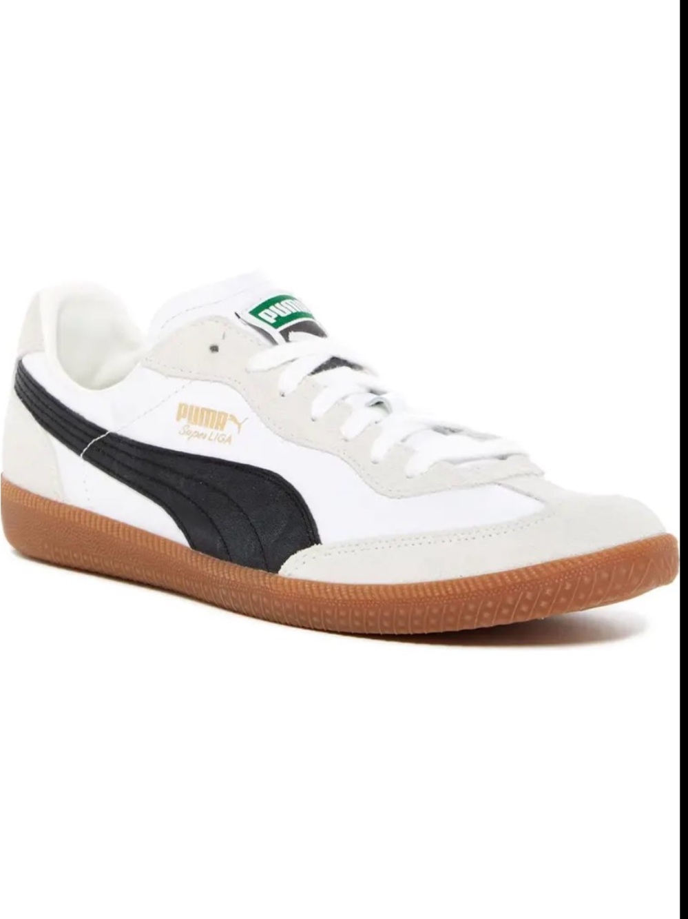 PUMA súper liga White & Navy Classic with Gum Sole